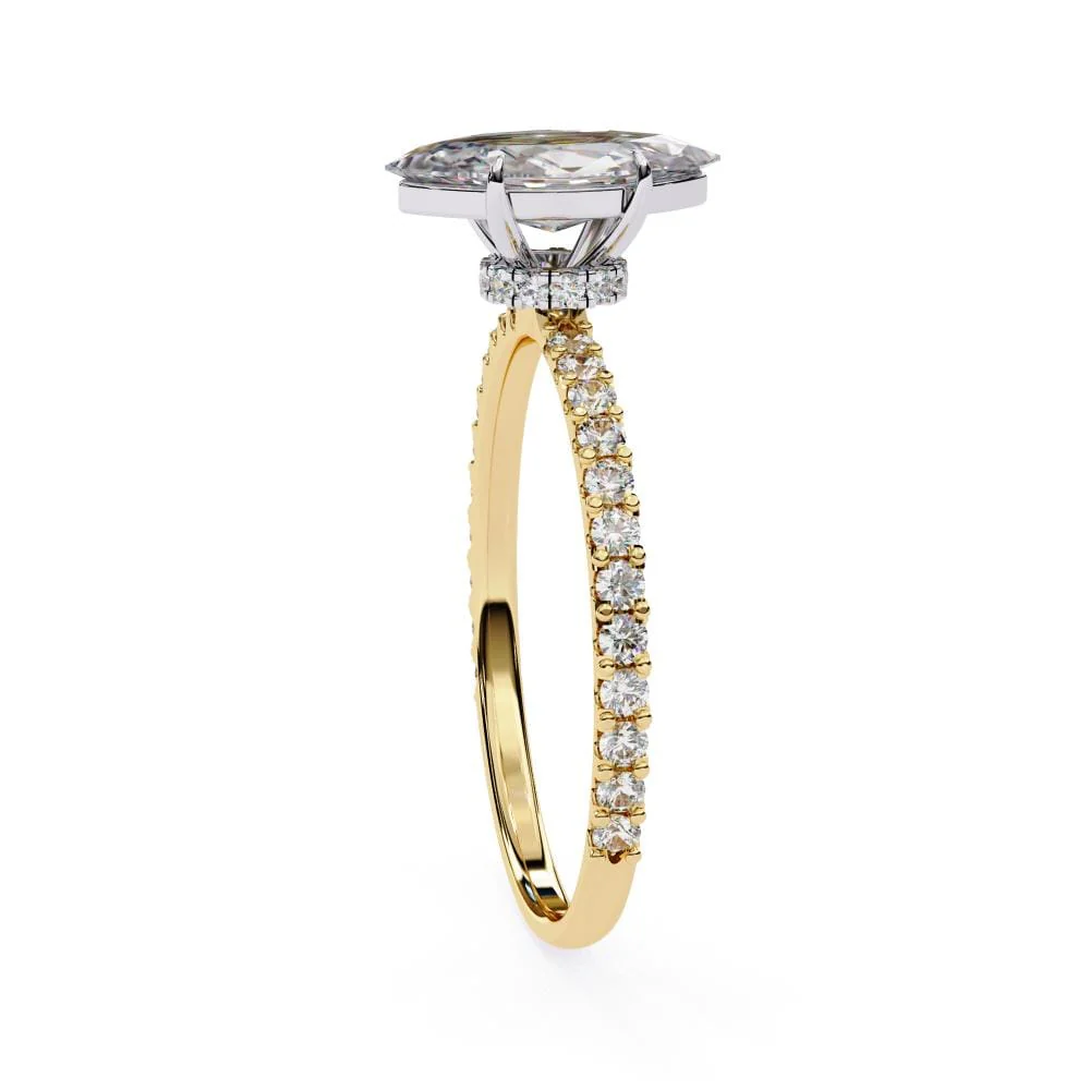 Marquise Mystic Secret Halo Engagement ring - Image 7