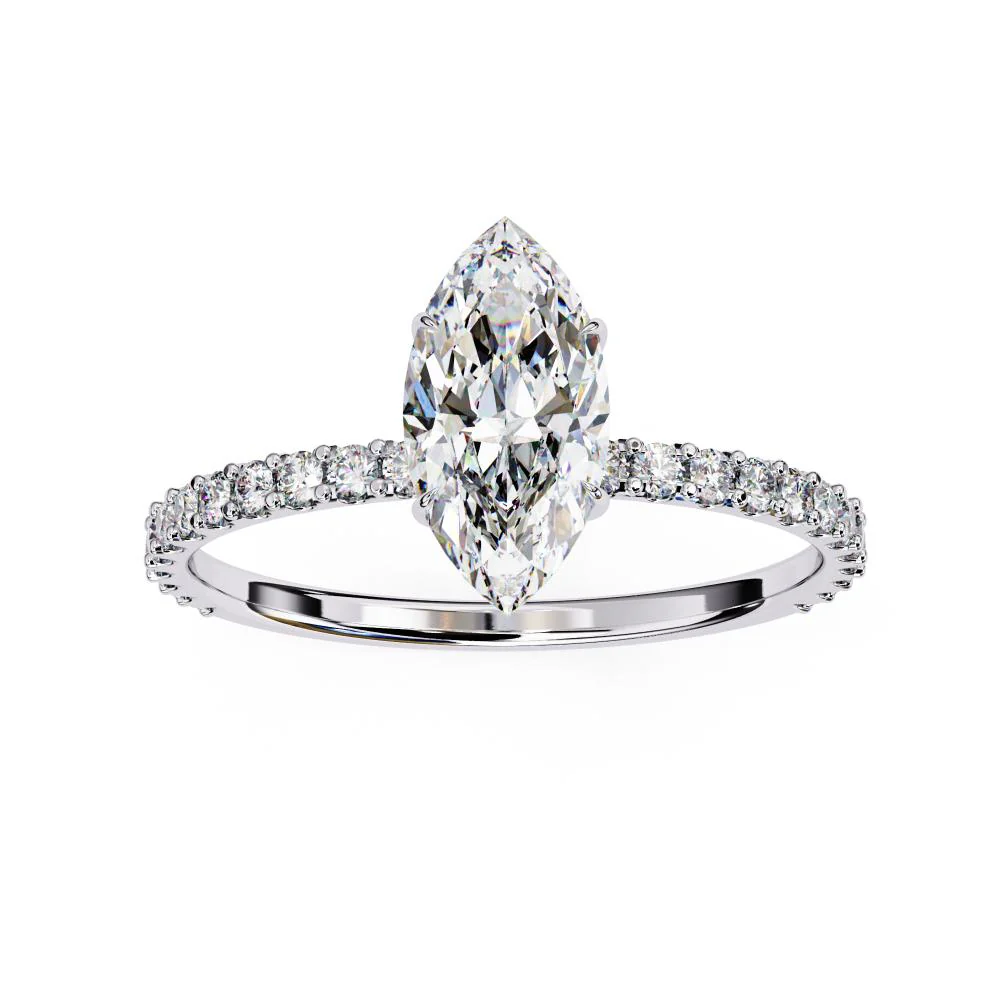 Marquise Mystic Secret Halo Engagement ring - Image 8
