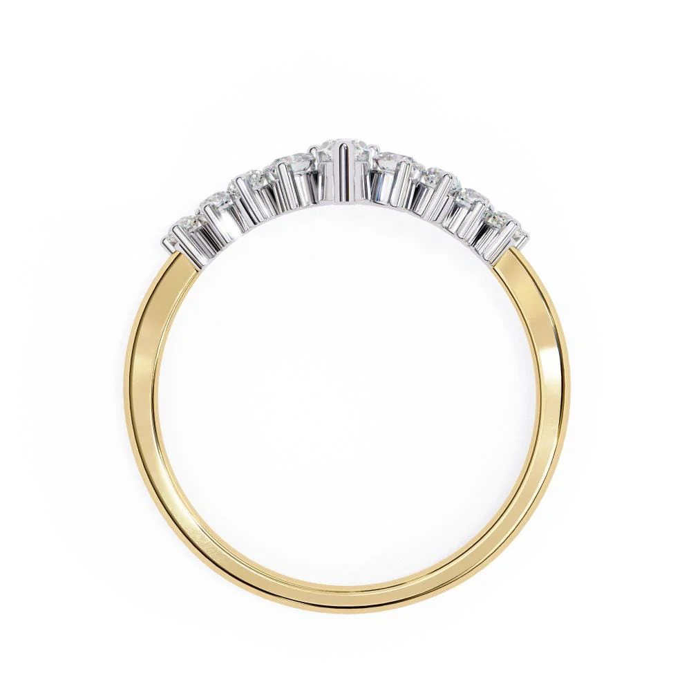 Marquise Round Curved Wedding Band - Image 6