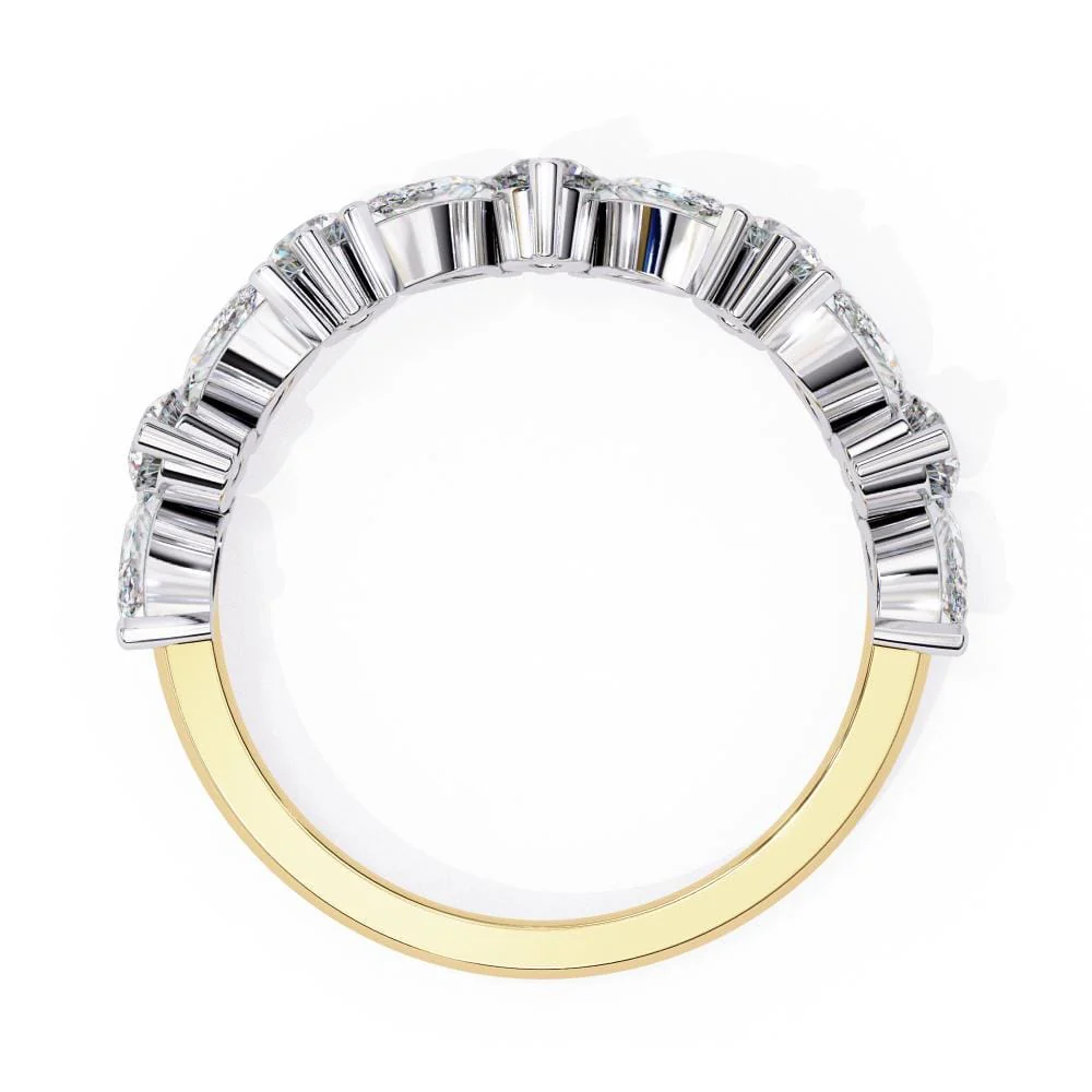 Marquise Round half Eternity Wedding Band - Image 6