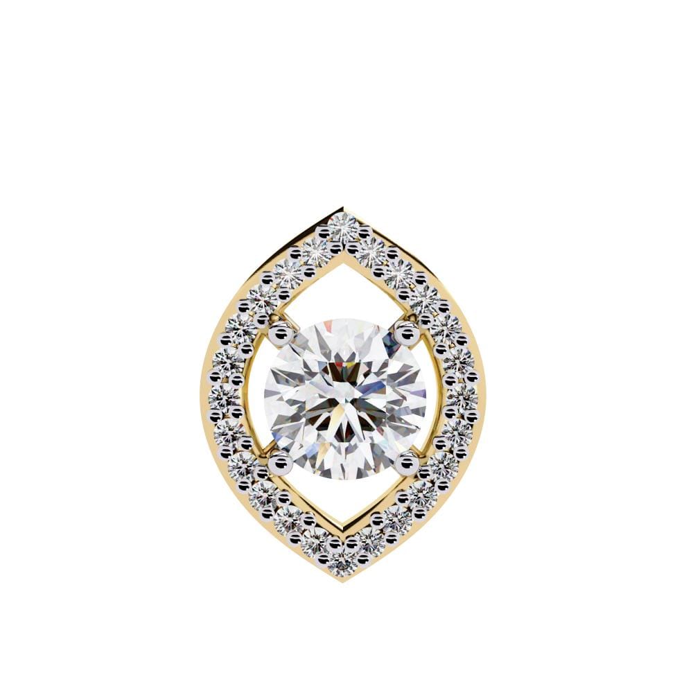 Marquise Shape Pendant With Round Stone - Image 5