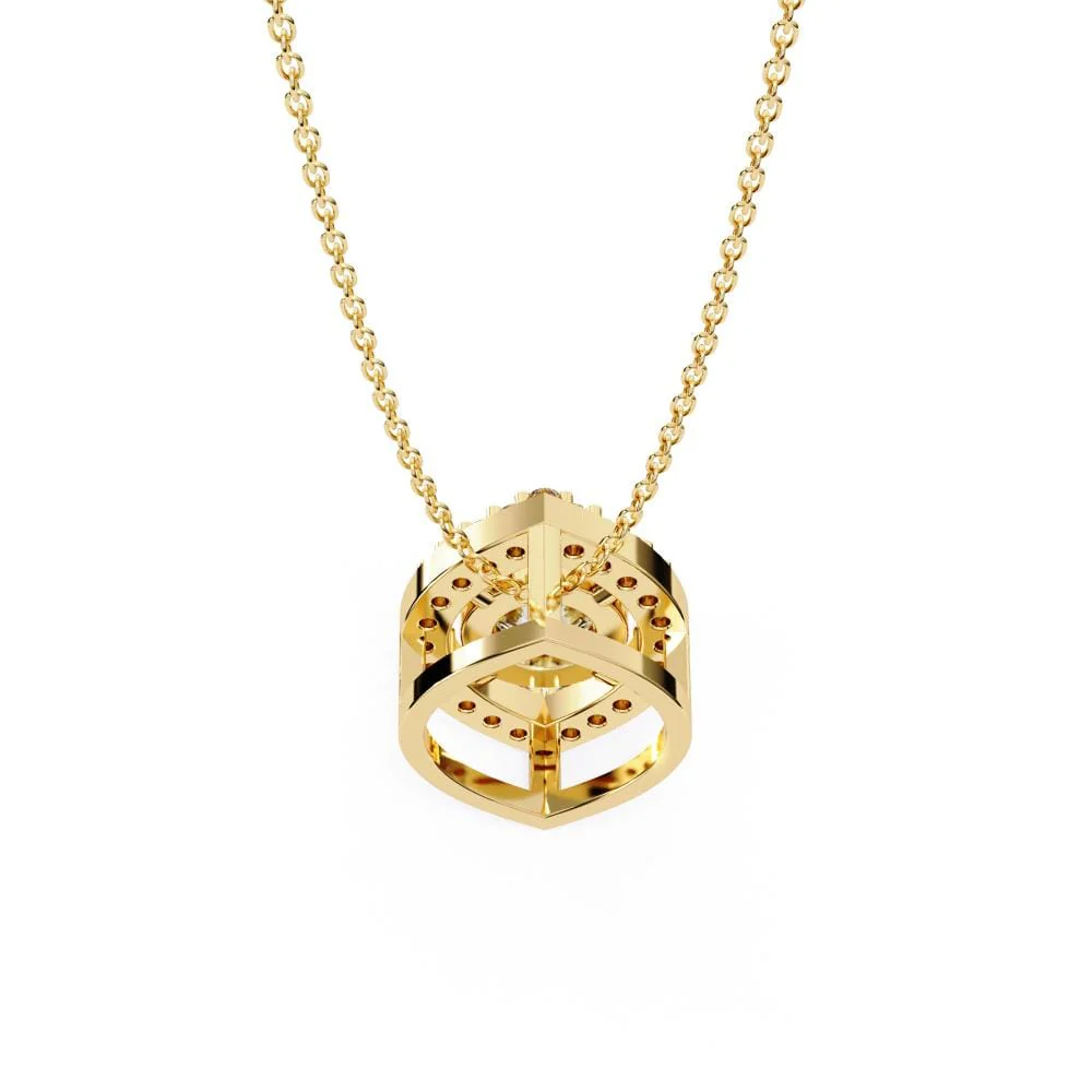 Marquise Shape Pendant With Round Stone - Image 7
