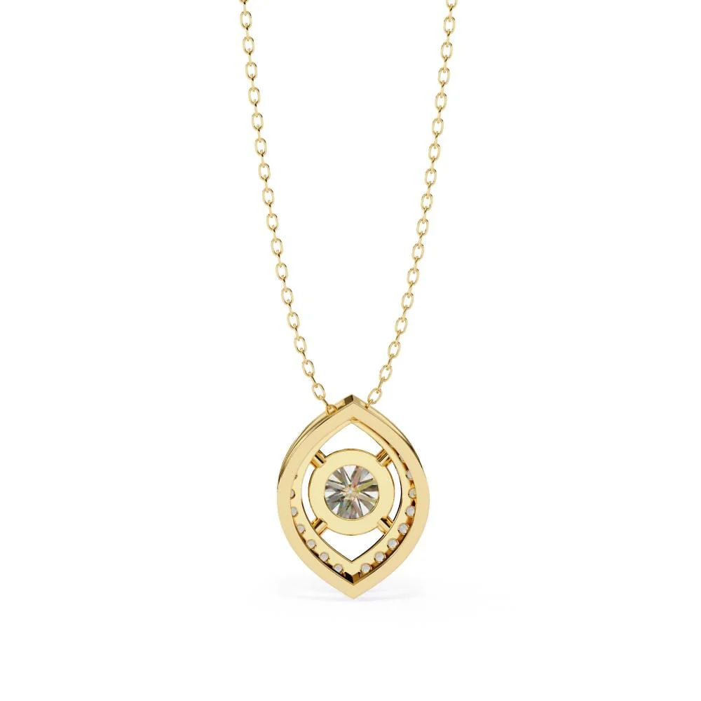 Marquise Shape Pendant With Round Stone - Image 8
