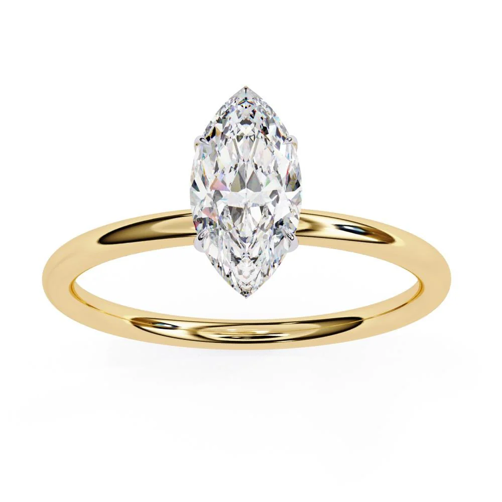 Marquise Solitaire Engagement ring - Image 5
