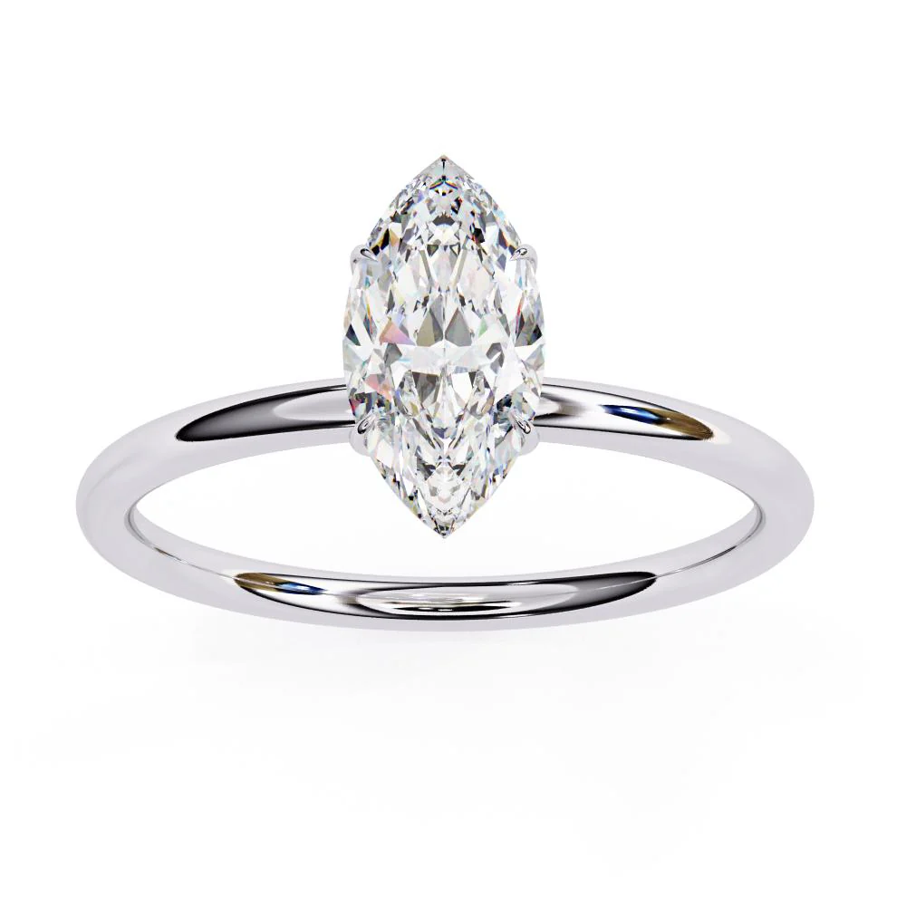 Marquise Solitaire Engagement ring - Image 8
