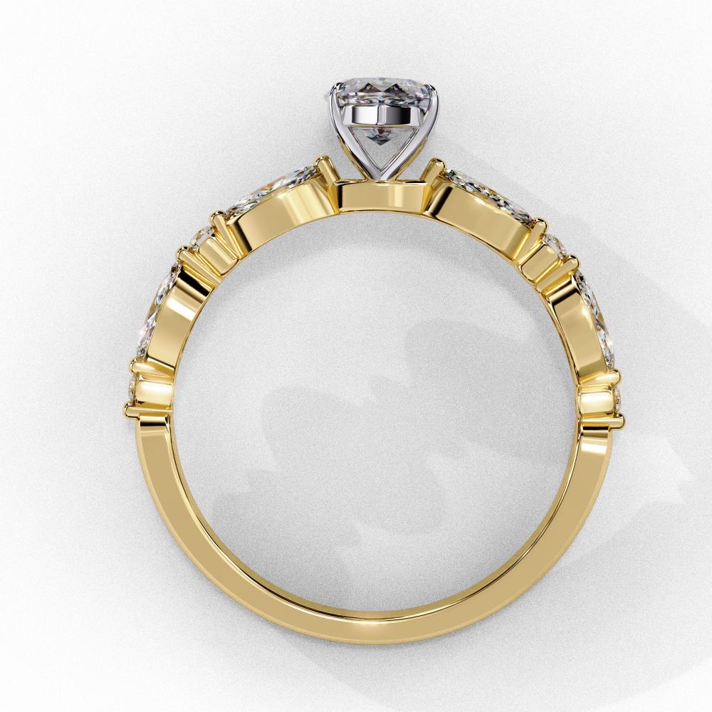 Marquise Solitaire With Accent Engagement Ring - Image 6