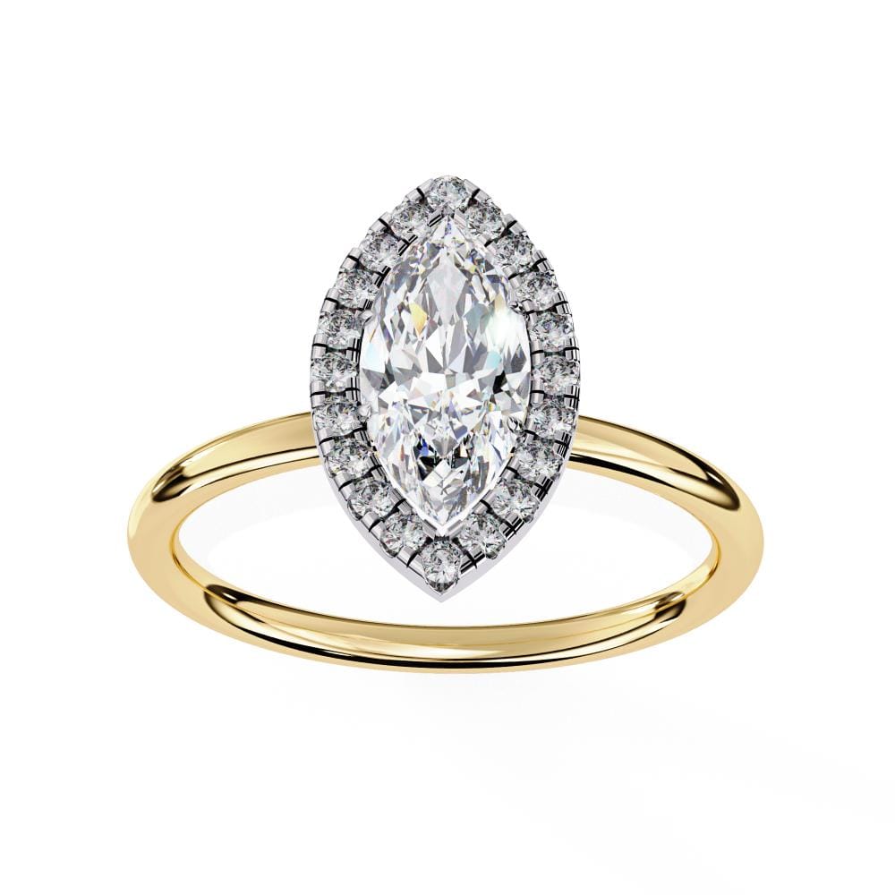 Marquise Solitaire with Halo Engagement ring - Image 5
