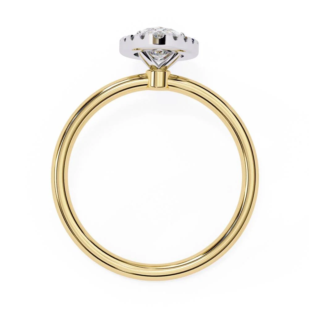 Marquise Solitaire with Halo Engagement ring - Image 6