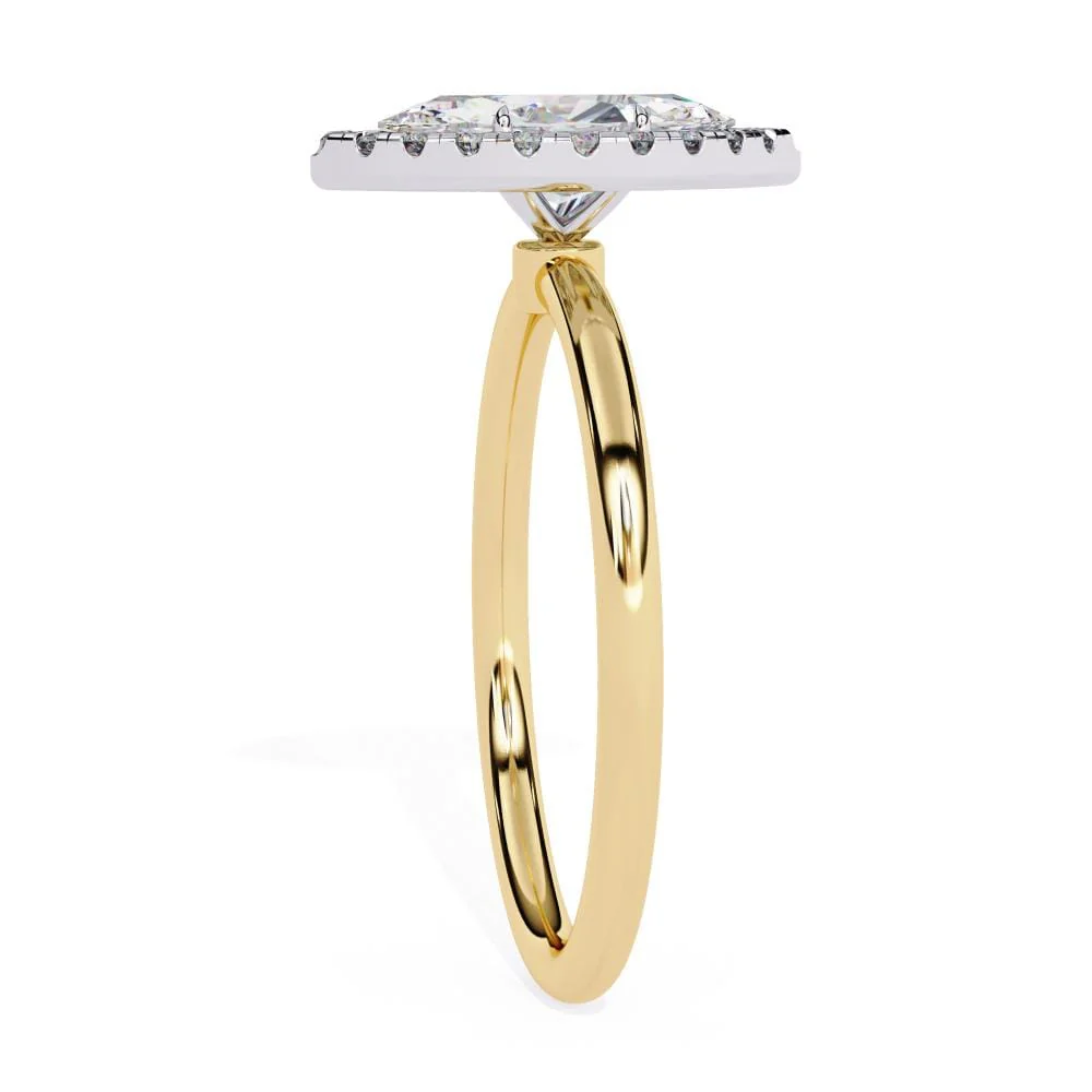 Marquise Solitaire with Halo Engagement ring - Image 7