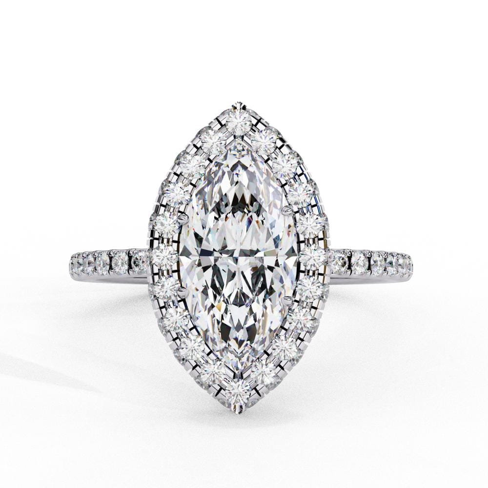 Marquise Unique Halo Engagement Ring - Image 3
