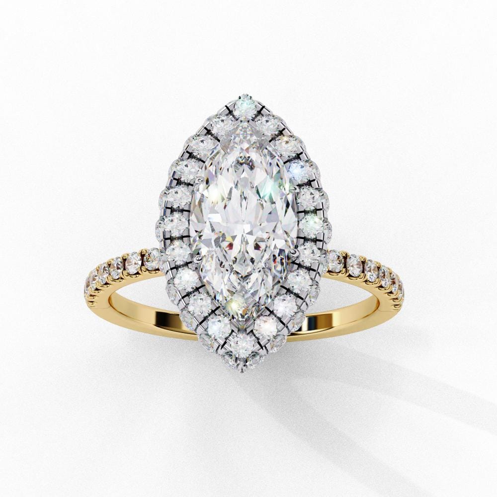 Marquise Unique Halo Engagement Ring - Image 5