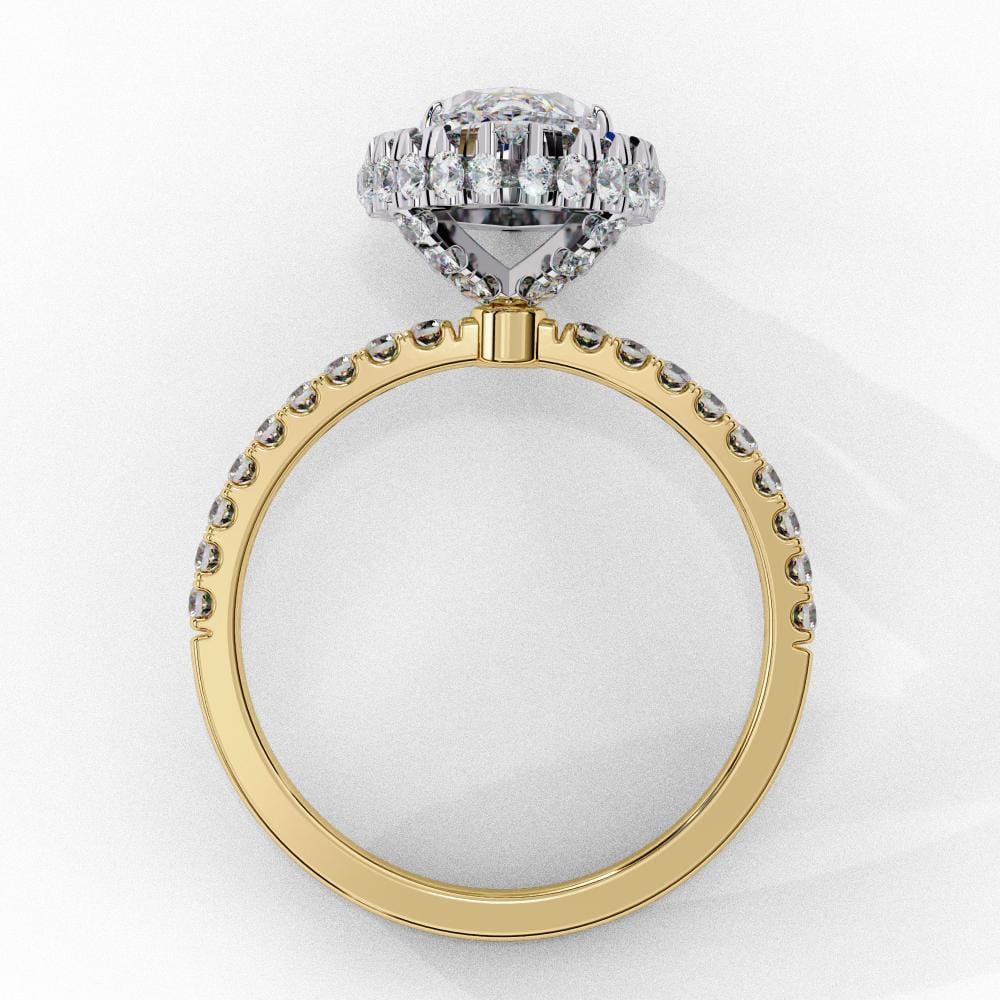 Marquise Unique Halo Engagement Ring - Image 6