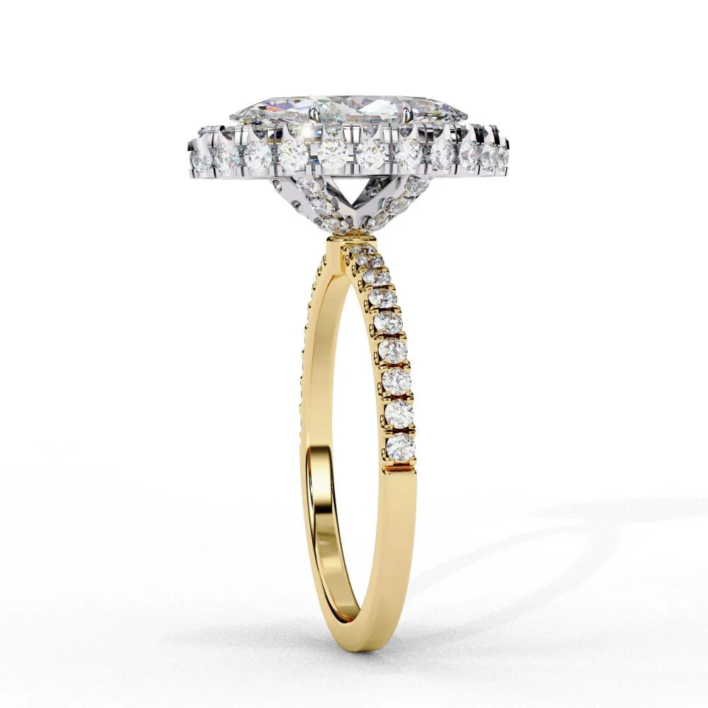 Marquise Unique Halo Engagement Ring - Image 7