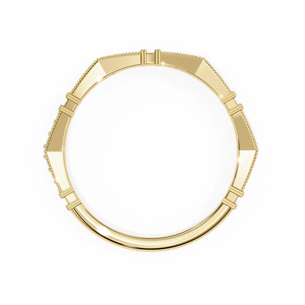 Milgrain Half Eternity Wedding Band - Image 7