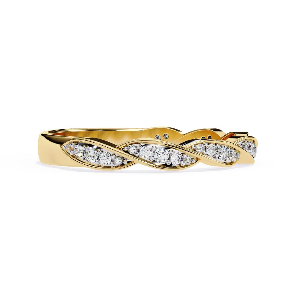 Multi Stone Dainty Twisted Wedding Band - Image 6