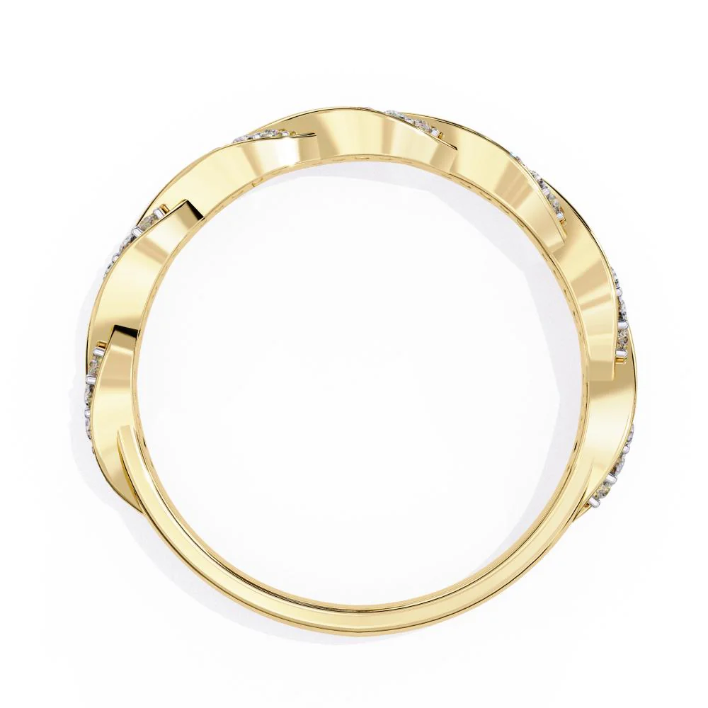 Multi Stone Dainty Twisted Wedding Band - Image 8