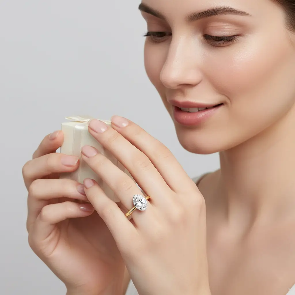 Oval 4 Claw Solitaire Engagement ring - Image 4