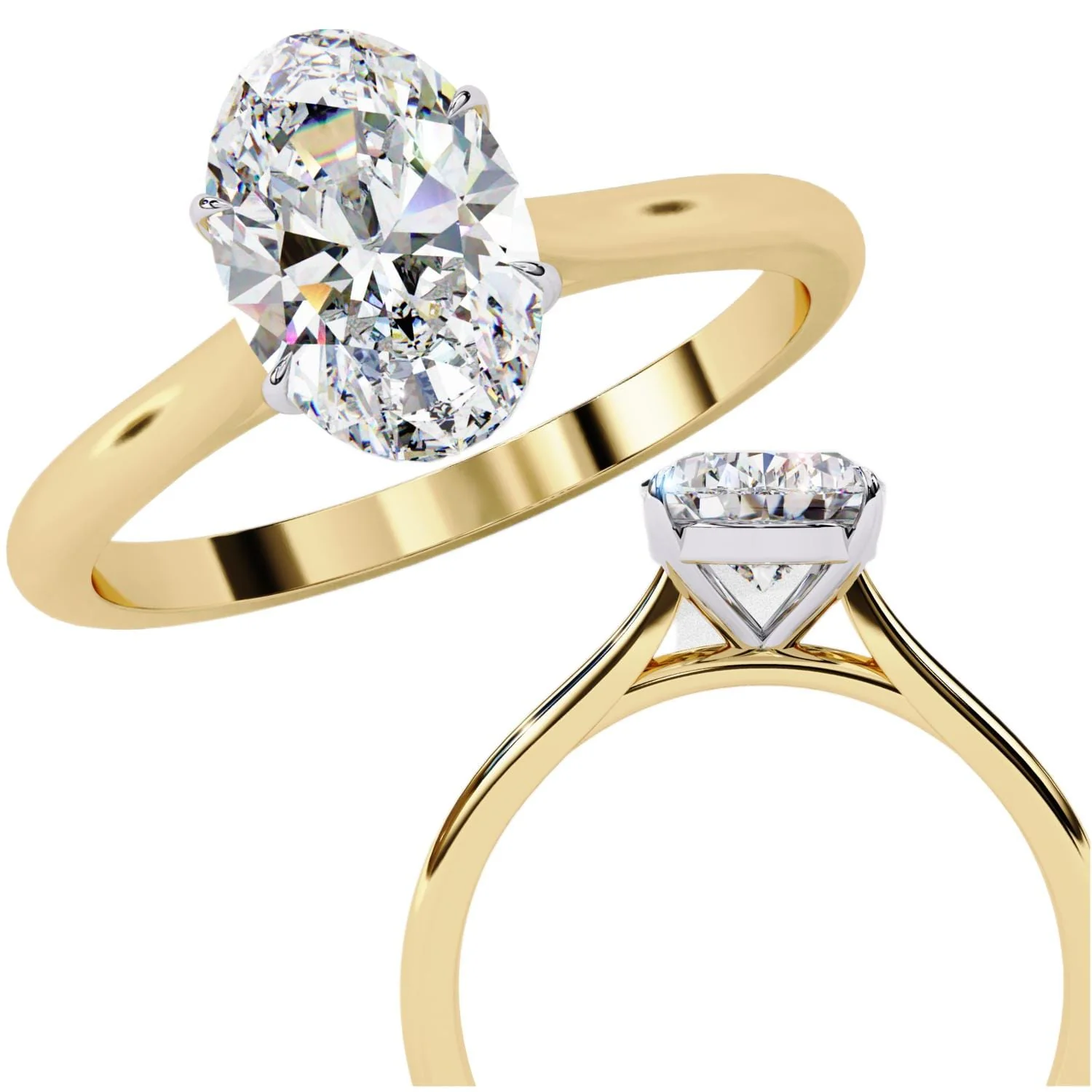 Oval 4 Claw Solitaire Engagement ring - Image 8