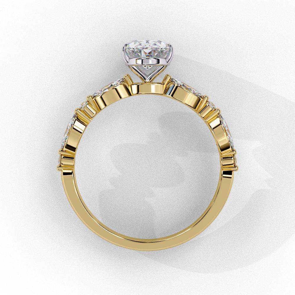 Oval Solitaire With Accent Engagement Ring - Image 6