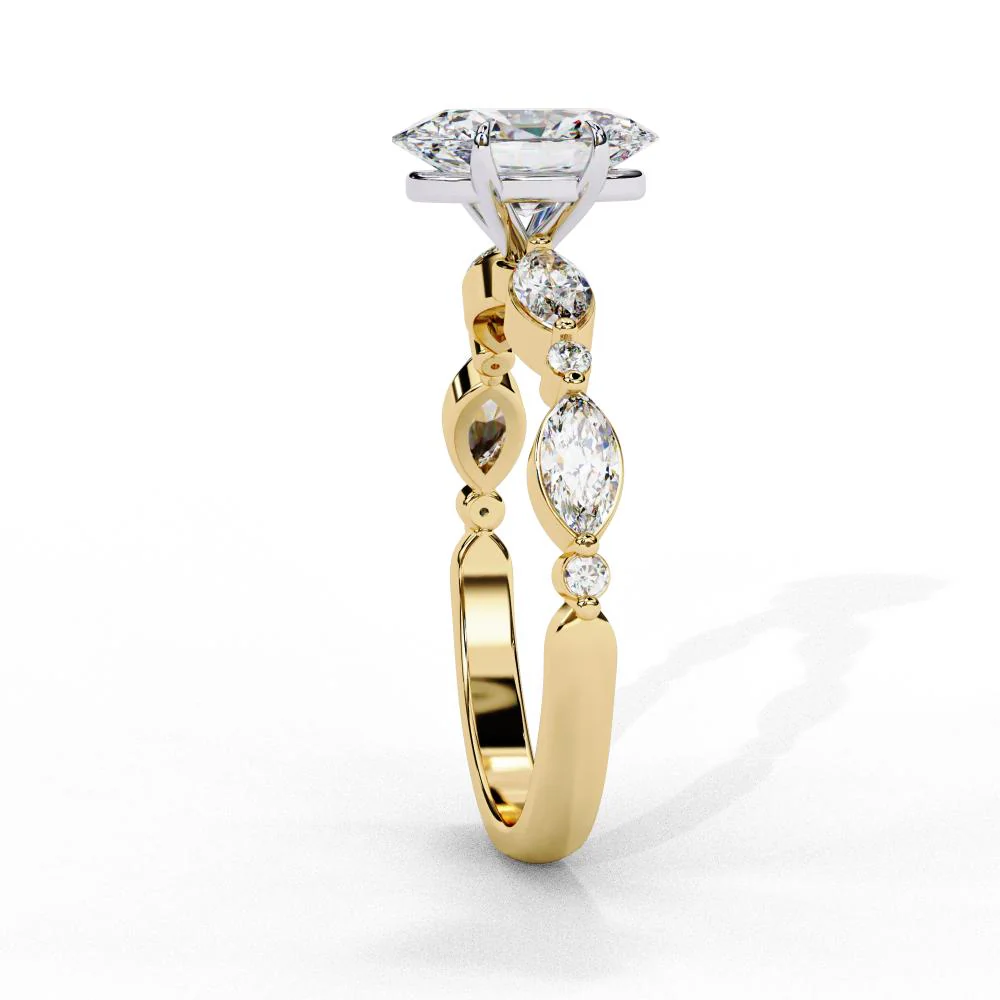 Oval Solitaire With Accent Engagement Ring - Image 7