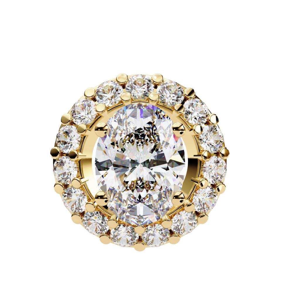 Oval Halo Pendant With Chain - Image 5