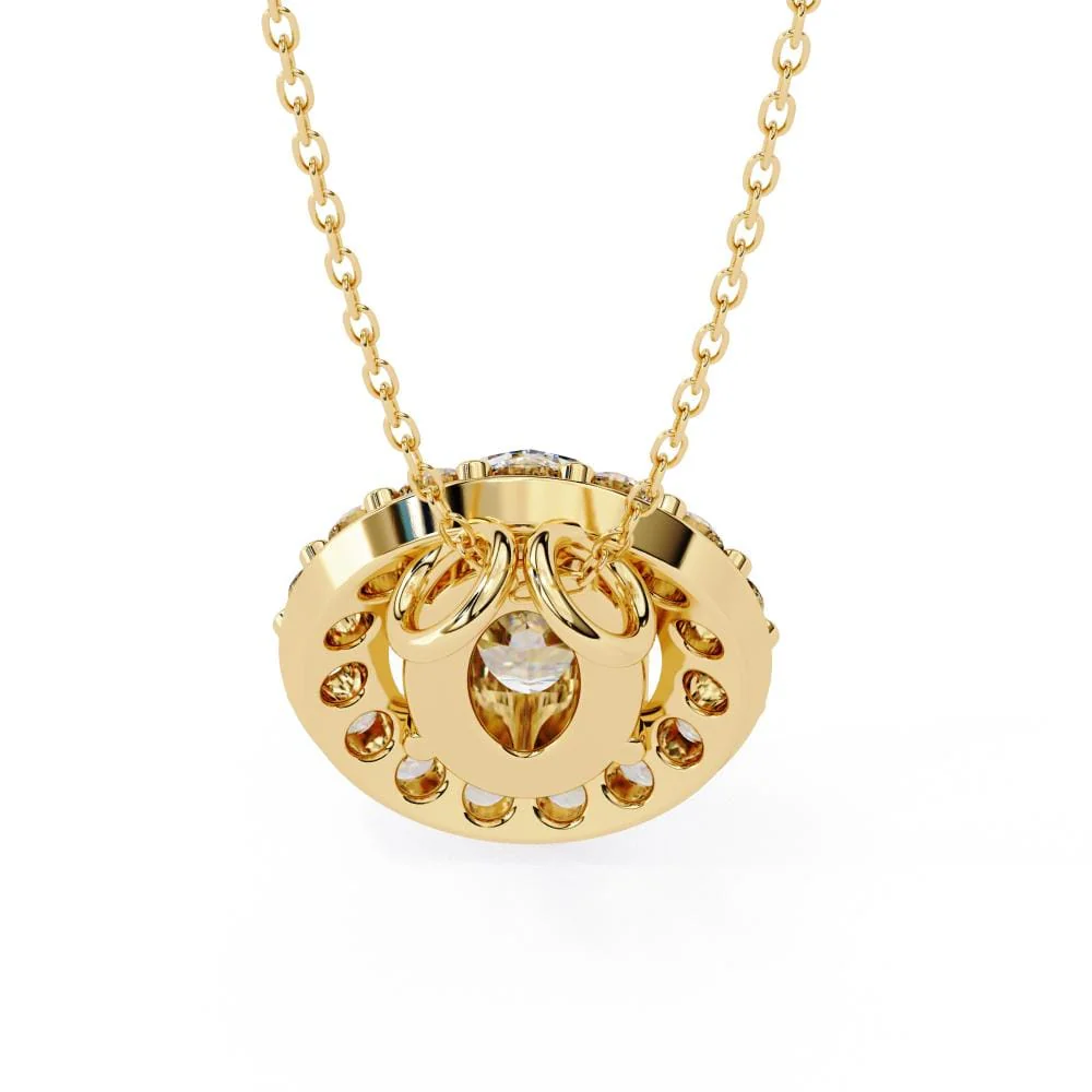 Oval Halo Pendant With Chain - Image 7