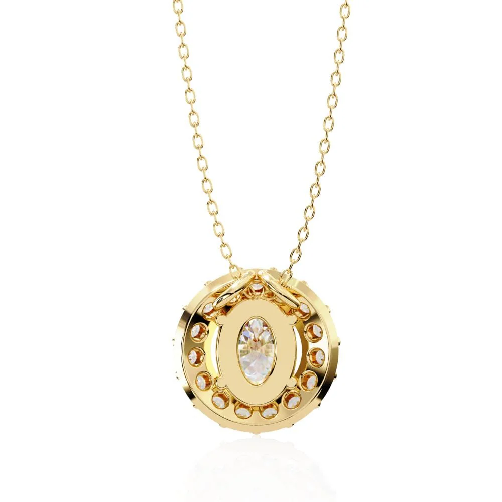 Oval Halo Pendant With Chain - Image 8
