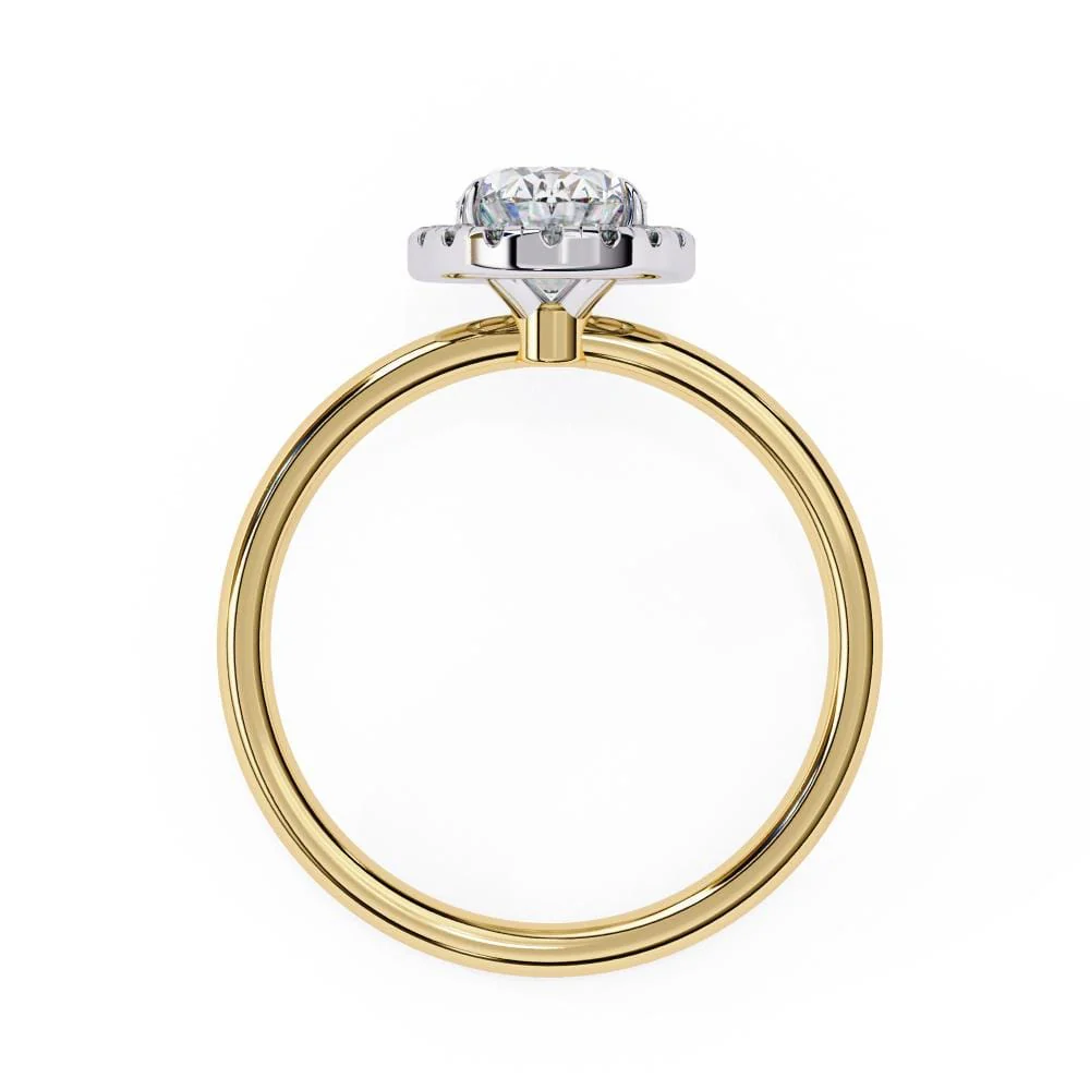 Oval Solitaire with Halo Engagement ring - Image 6