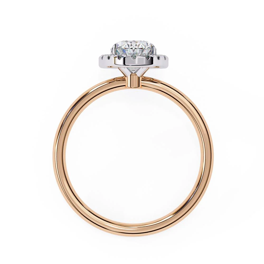 Oval Solitaire with Halo Engagement ring - Image 8