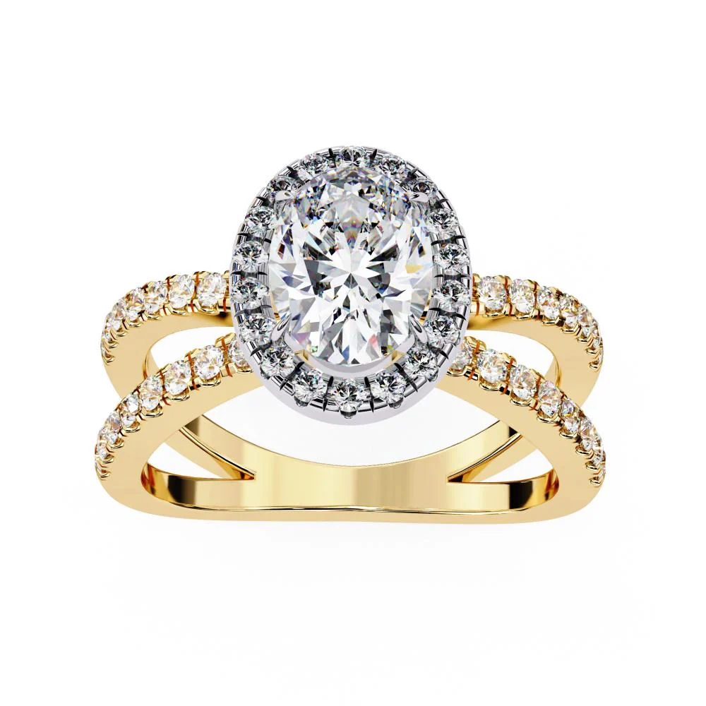 Oval Halo With Split Shank Engagement Ring - Image 5