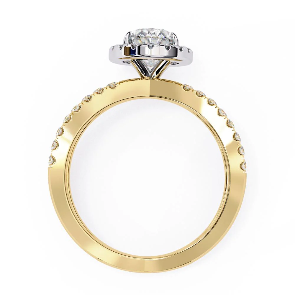 Oval Halo With Split Shank Engagement Ring - Image 6