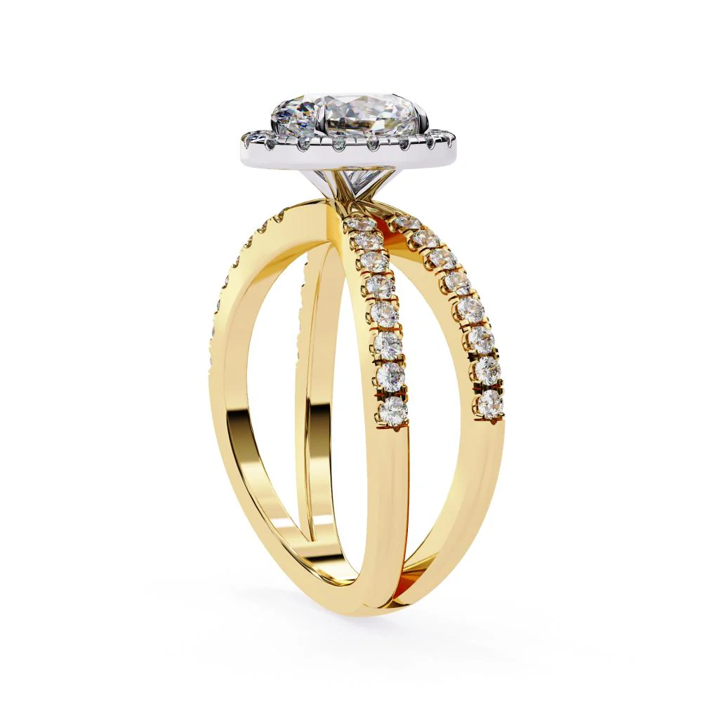 Oval Halo With Split Shank Engagement Ring - Image 7