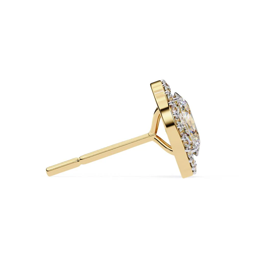 Oval Halo Stud Earrings - Image 8