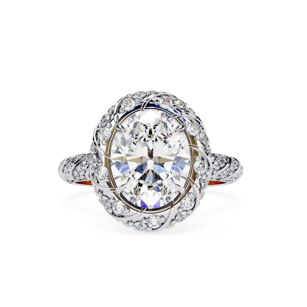 Oval Helix Halo Engagement ring - Image 3