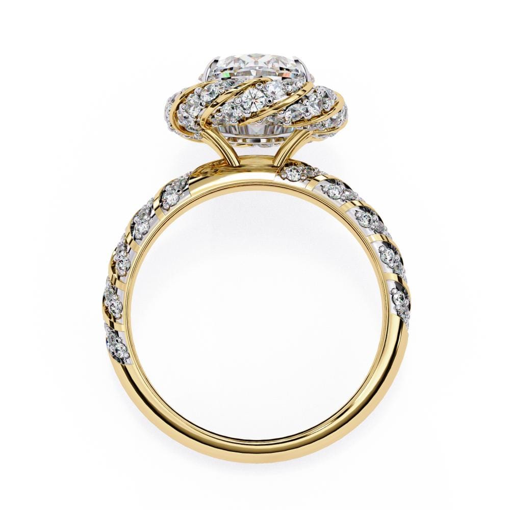 Oval Helix Halo Engagement ring - Image 5