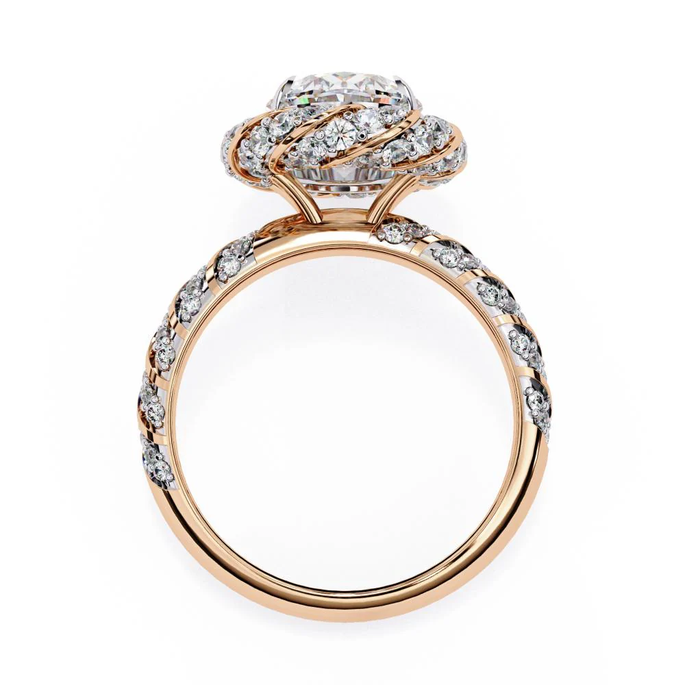 Oval Helix Halo Engagement ring - Image 6