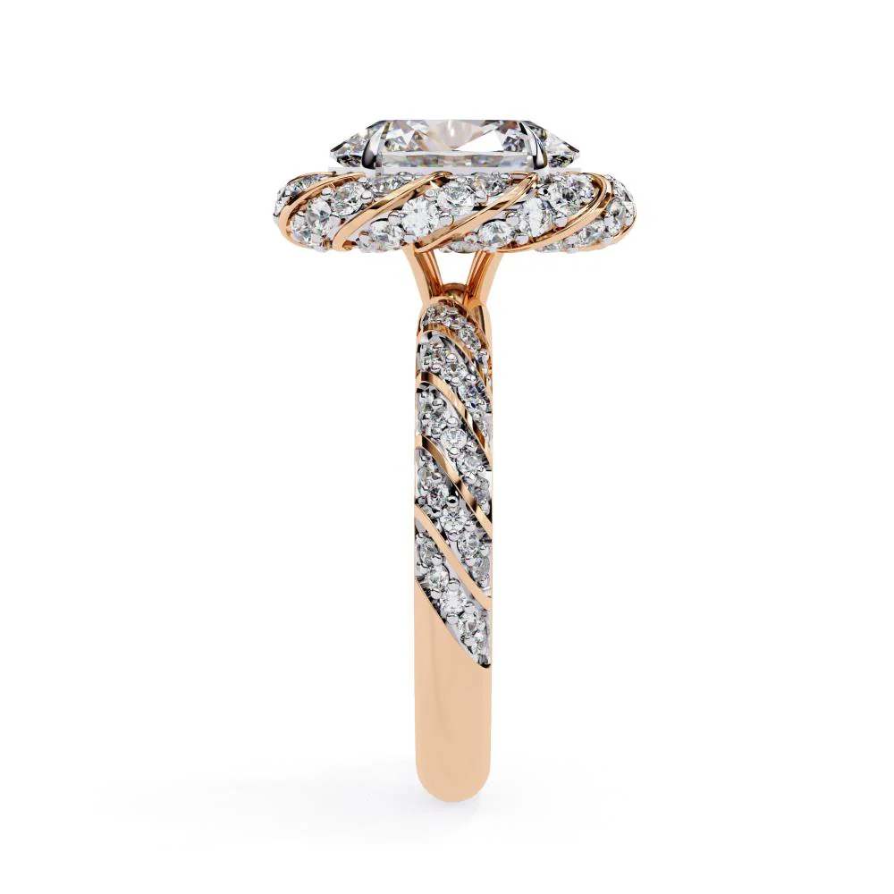 Oval Helix Halo Engagement ring - Image 7