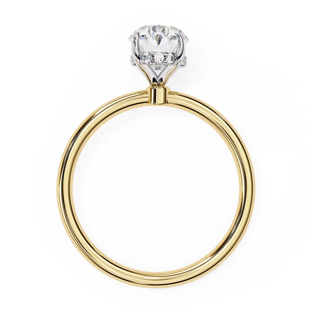 Oval Hidden Halo Engagement Ring - Image 7
