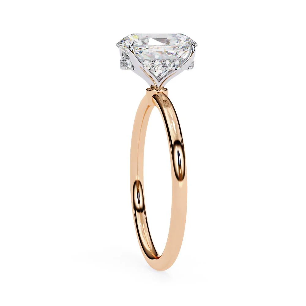 Oval Hidden Halo Engagement Ring - Image 9