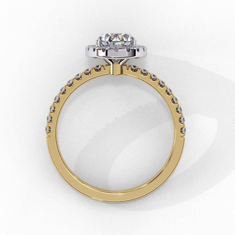 Oval Halo With Pave Band Engagement Ring - Image 6