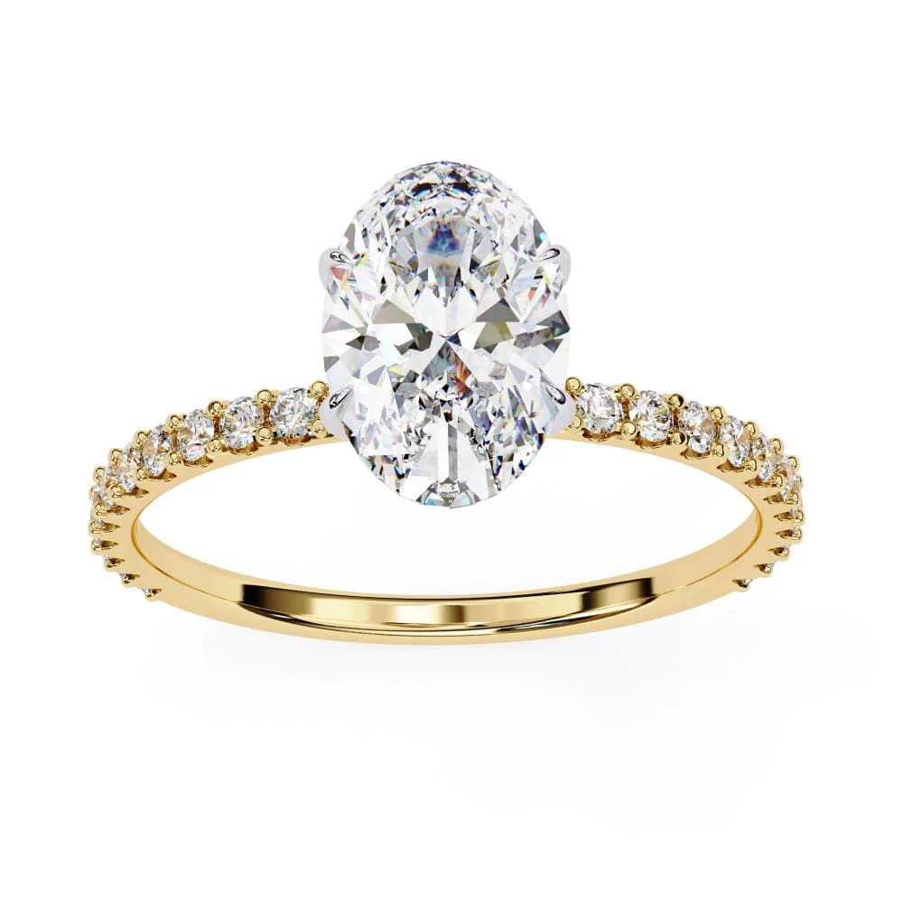 Oval Mystic Secret Halo Engagement ring - Image 5