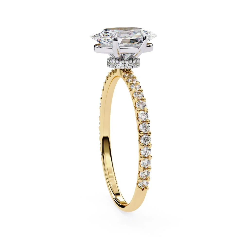 Oval Mystic Secret Halo Engagement ring - Image 7