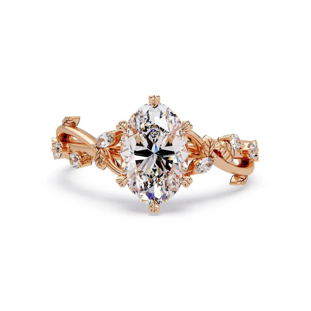 Oval Nature inspired Engagement Ring - Image 2
