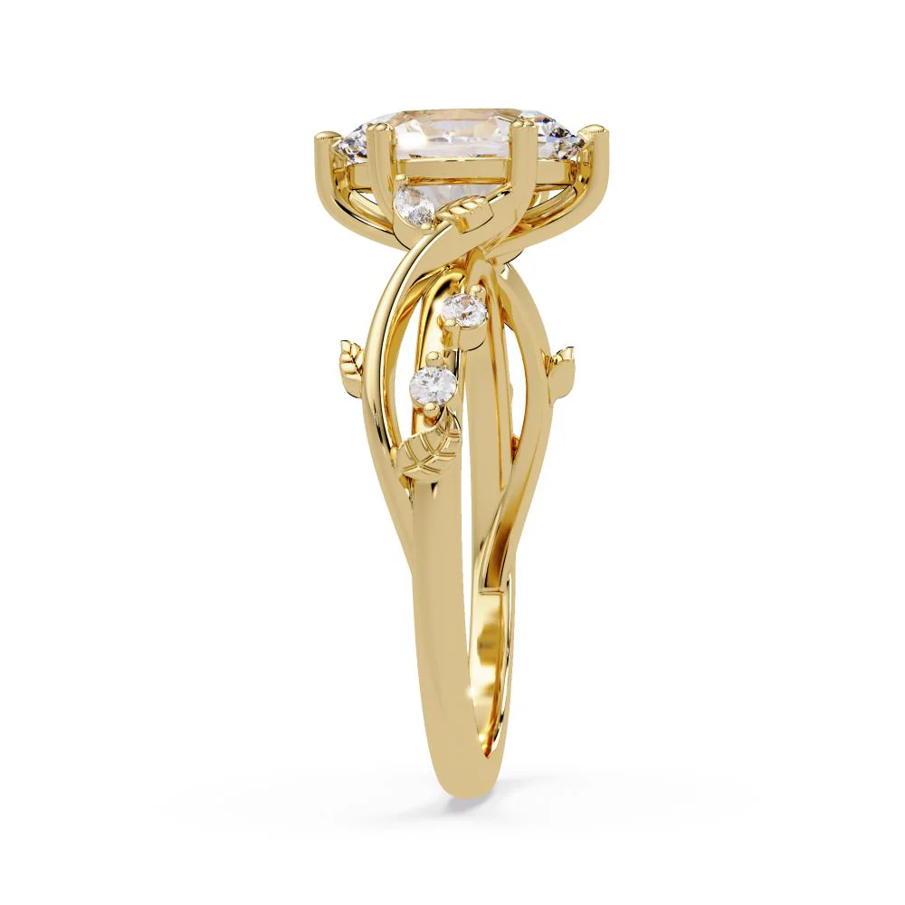 Oval Nature inspired Engagement Ring - Image 5