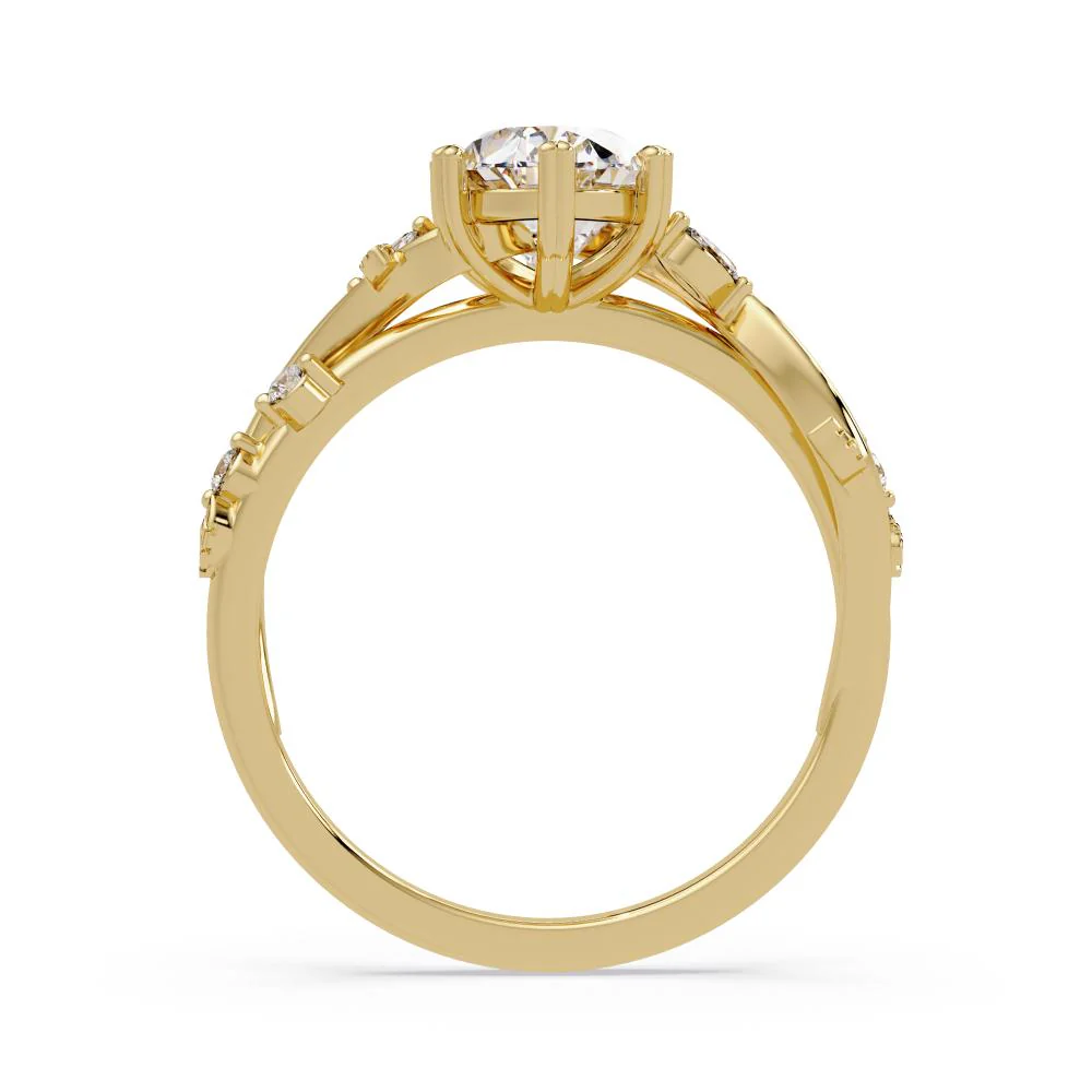 Oval Nature inspired Engagement Ring - Image 7