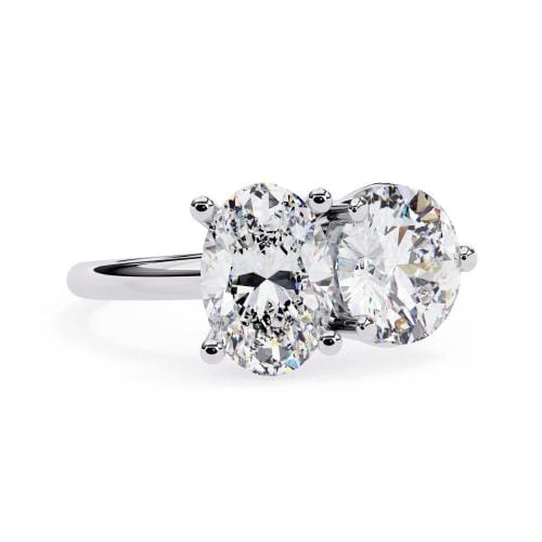 Oval & Round Toi et Moi Engagement Ring - Image 3