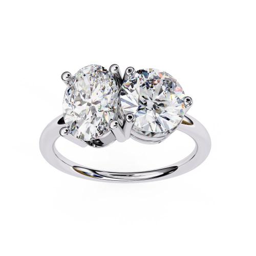 Oval & Round Toi et Moi Engagement Ring - Image 8