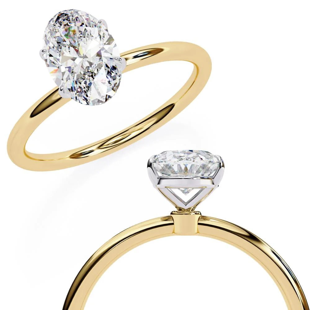 Oval Solitaire Engagement ring - Image 8