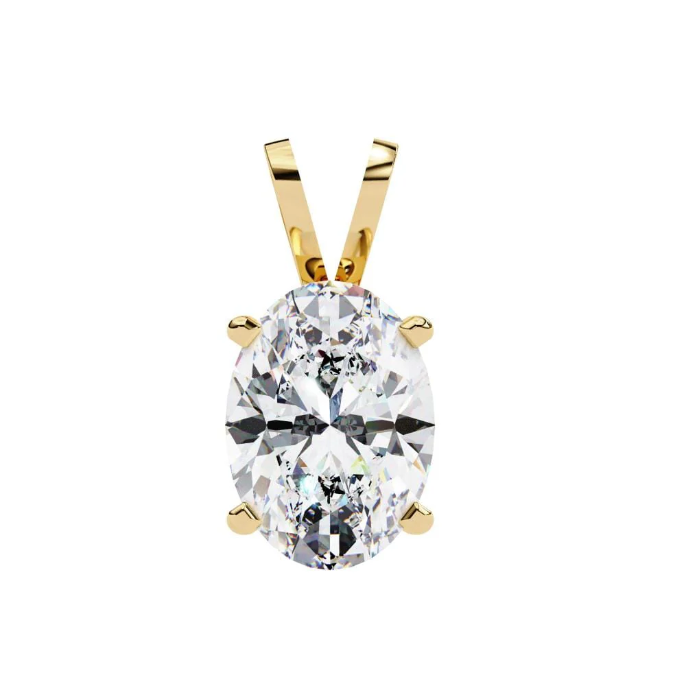 Oval Solitaire Pendant with Chain - Image 5