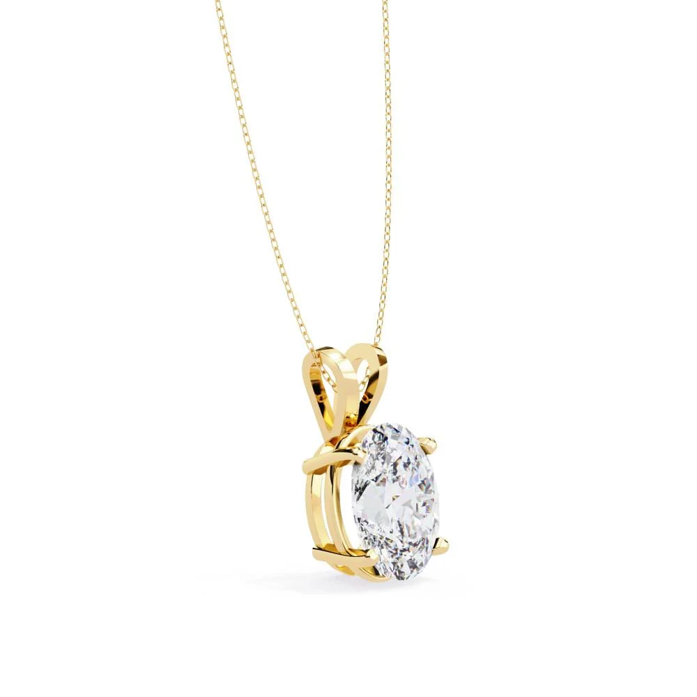 Oval Solitaire Pendant with Chain - Image 6
